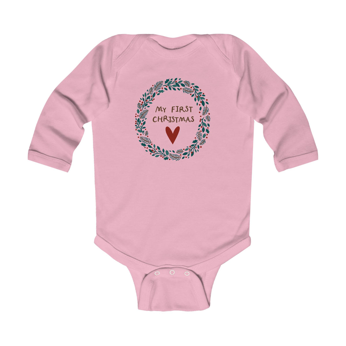 Heart My First Christmas Long Sleeve Bodysuit