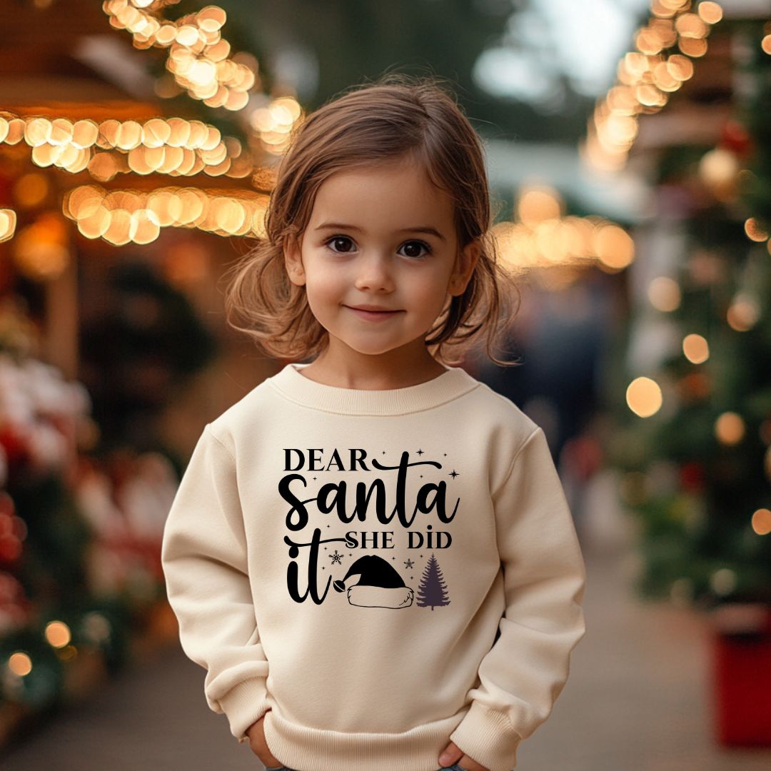 Dear Santa She Did It Sweatshirt