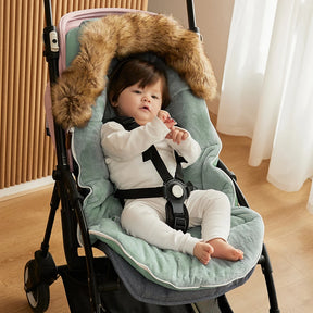 WinterSnug Fur-Collar Baby Stroller Sleeping Bag - Petite Cove 