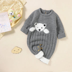 Petite Knit® Arctic Cub Romper - Petite Cove 