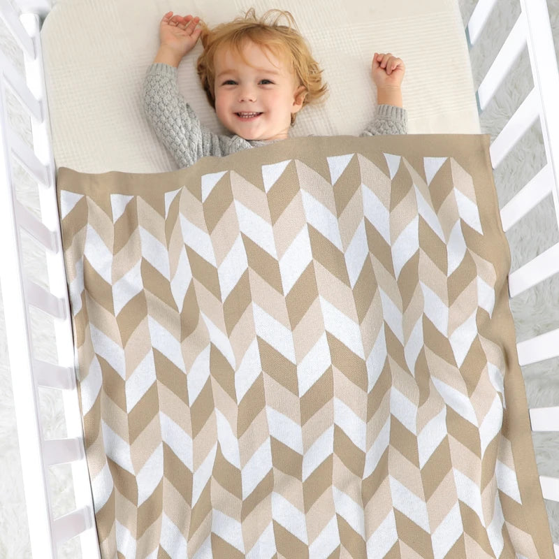 Petite Knit® Geometric Blanket - Petite Cove 