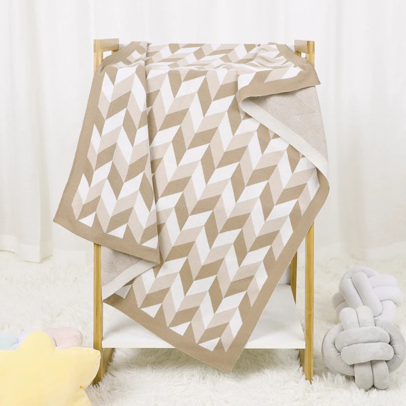 Petite Knit® Geometric Blanket - Petite Cove 