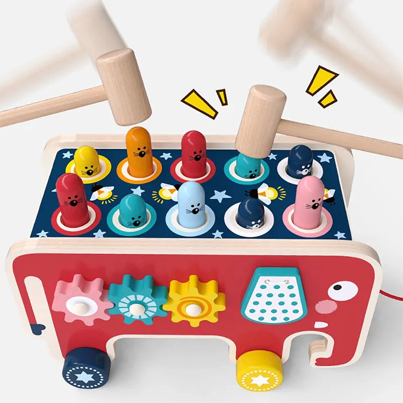 Montessori Wooden Mole Hammer Game - Petite Cove 