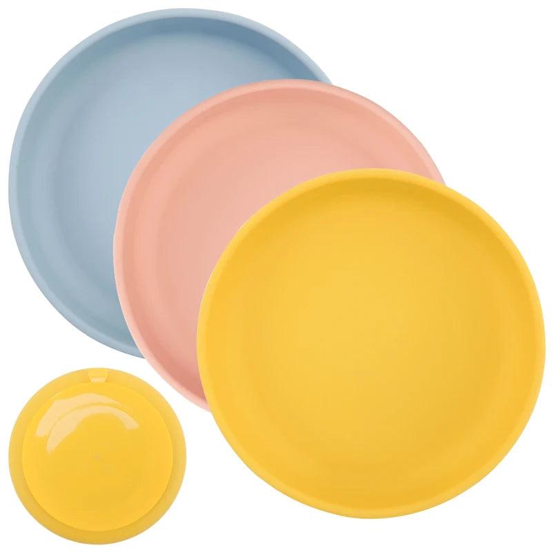 Silicone Essentials: Kid-Proof Non-Slip Round Plate - Petite Cove 