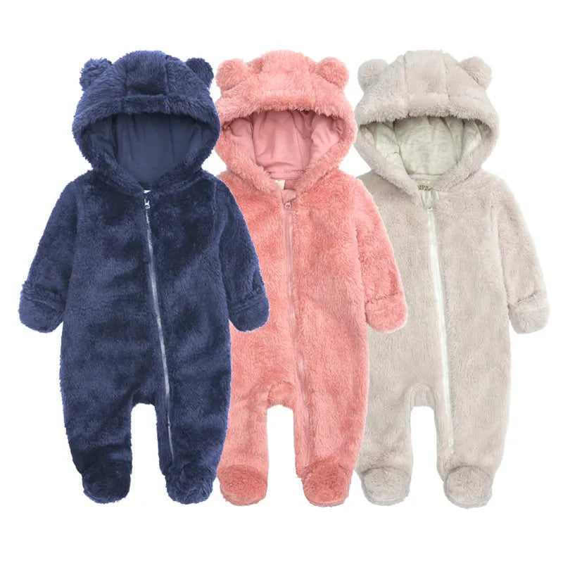 Cozy Bear Hug Hooded Romper - Petite Cove 