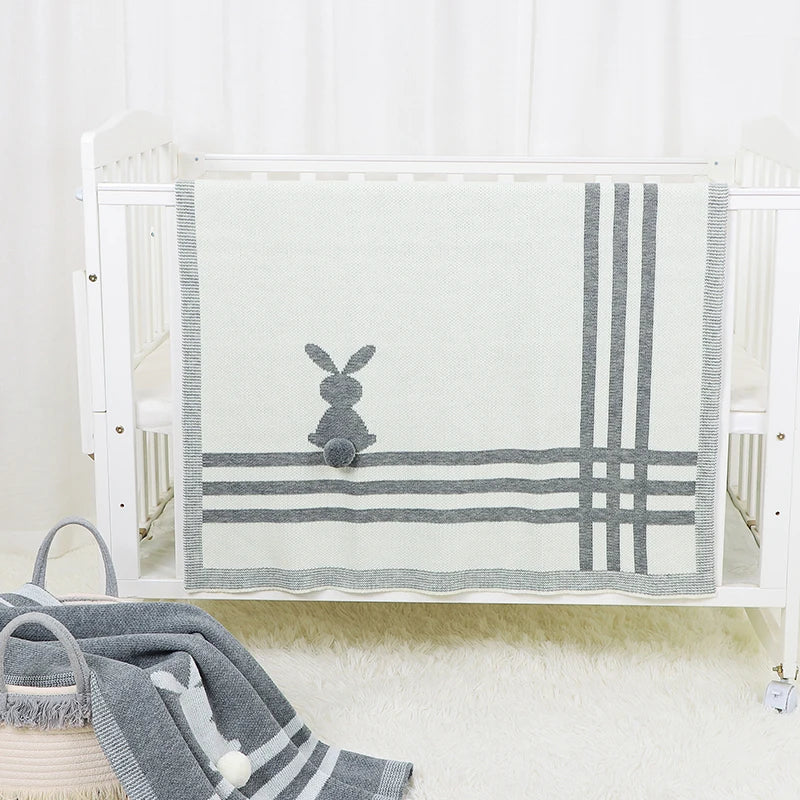 Petite Knit® Plaid Rabbit Blanket - Petite Cove 