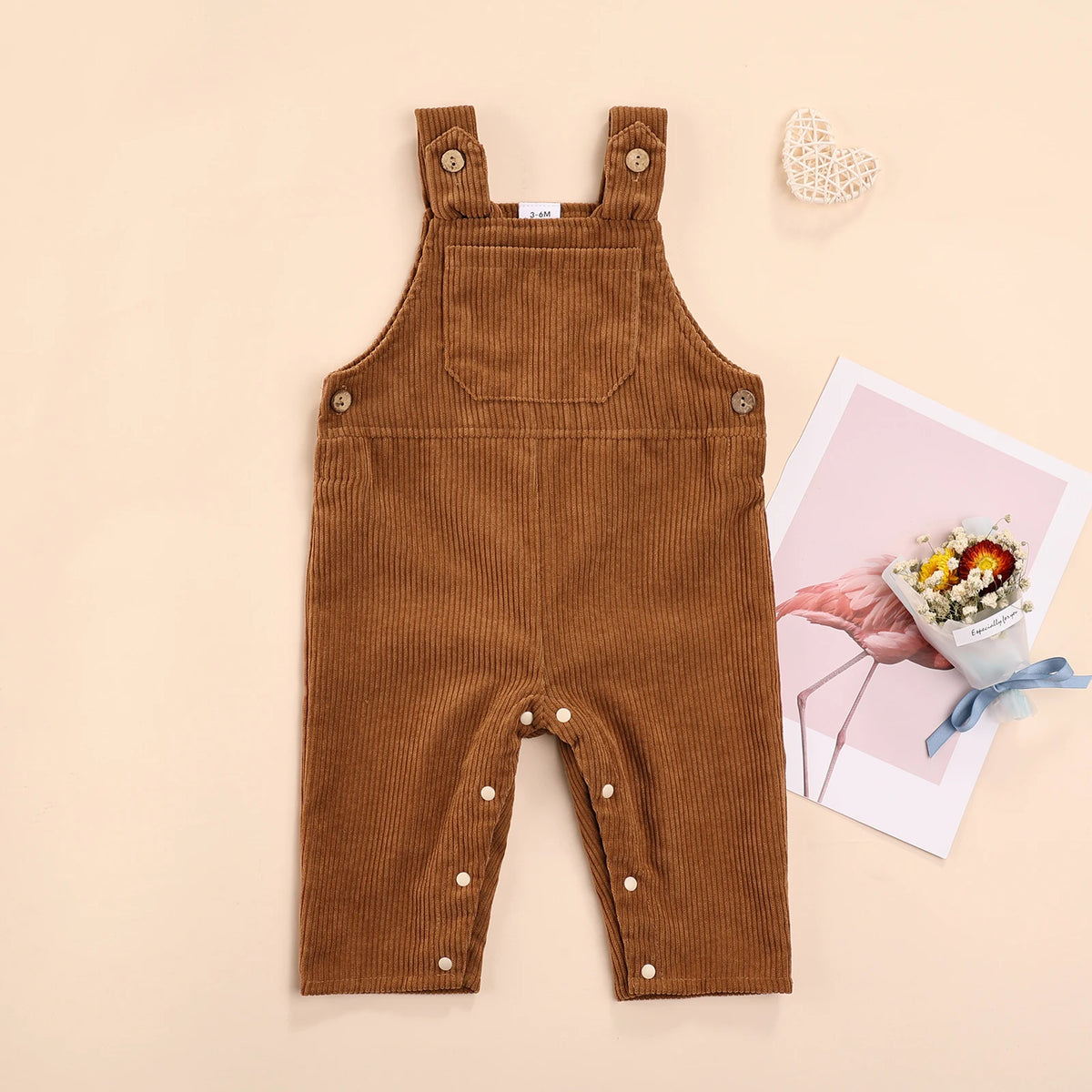 Corduroy Snap-On Overalls - Petite Cove 