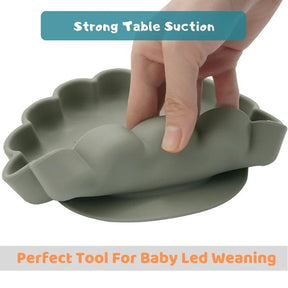 Silicone Essentials: Kid-Proof Nordic Bloom Non-Slip Dining Trio - Petite Cove 