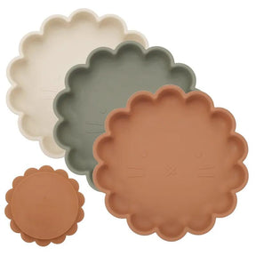 Silicone Essentials: Kid-Proof Nordic Bloom Non-Slip Dining Trio - Petite Cove 