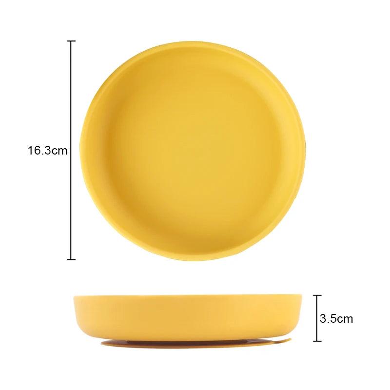 Silicone Essentials: Kid-Proof Non-Slip Round Plate - Petite Cove 