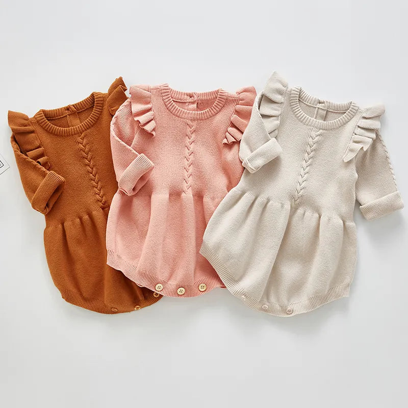 Petite Knit® Ruffle Romper - Petite Cove 