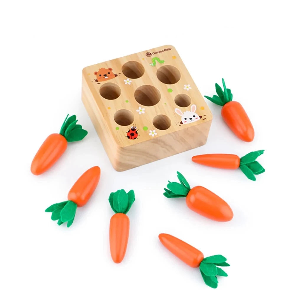 Montessori Wooden Carrot Harvest Game - Petite Cove 