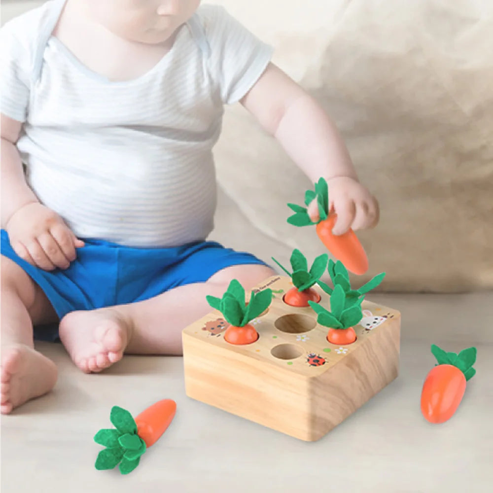 Montessori Wooden Carrot Harvest Game - Petite Cove 