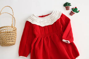 Petite Knit® Classic Red Romper - Petite Cove 