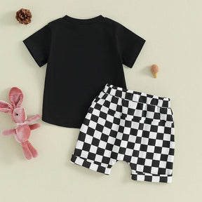 Bunny Pals Checkered T-Shirt & Shorts Set - Petite Cove 