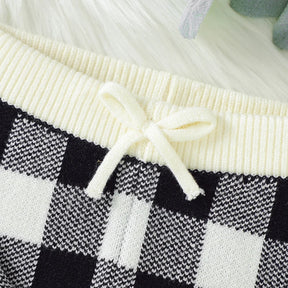 Petite Knit® Checkerboard Sweater & Trousers Set - Petite Cove 