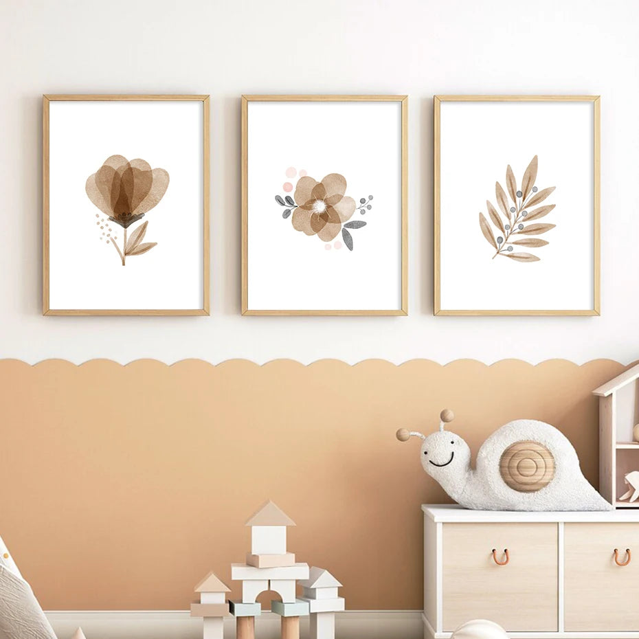 Boho-Chic Nursery Wall Art | Safari Sunrise: Animal & Rainbow Watercolor Prints - Petite Cove 