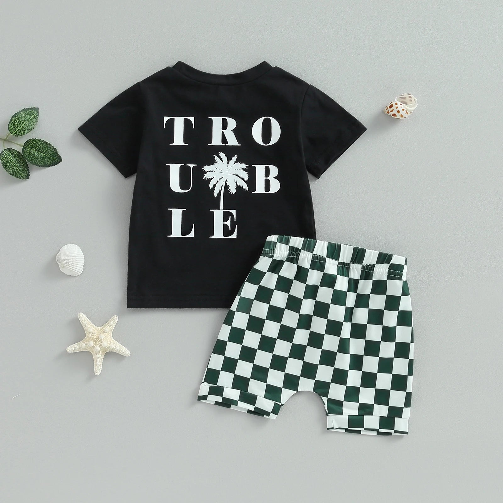 Trouble T-Shirt & Shorts Set - Petite Cove 