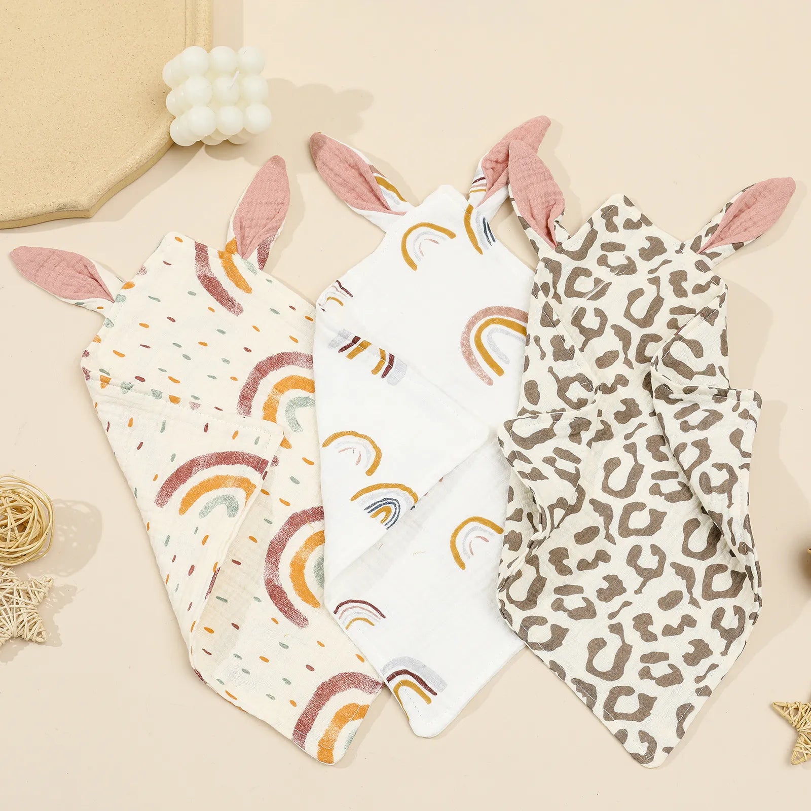 Cozy Rabbit Muslin Sleep Toy & Baby Bib - Petite Cove 