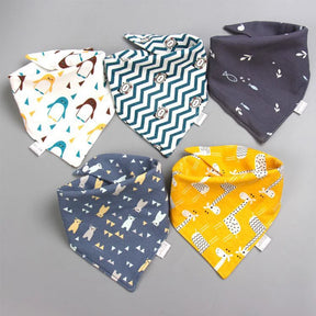 5-Piece Essential Waterproof Bib Bandanas - Petite Cove 