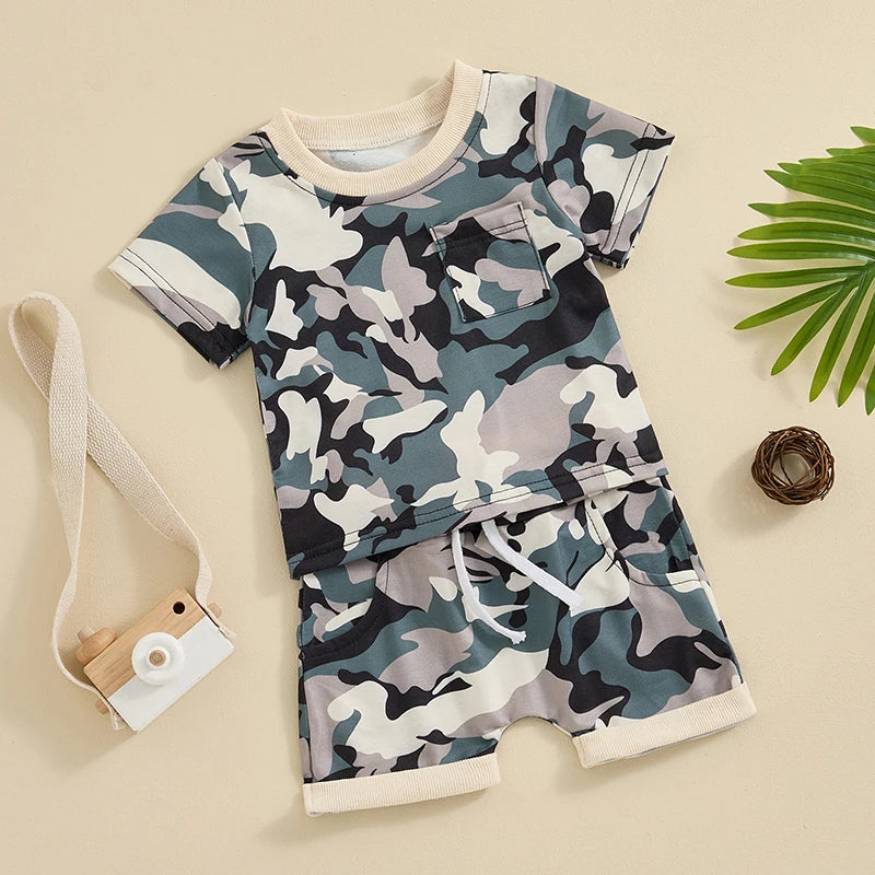 Camouflage Tee & Shorts Set - Petite Cove 