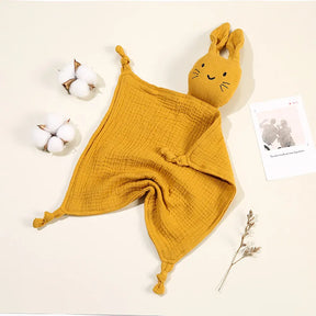 Boho-Chic Cotton Muslin Rabbit Sleep Toy & Baby Bib - Petite Cove 