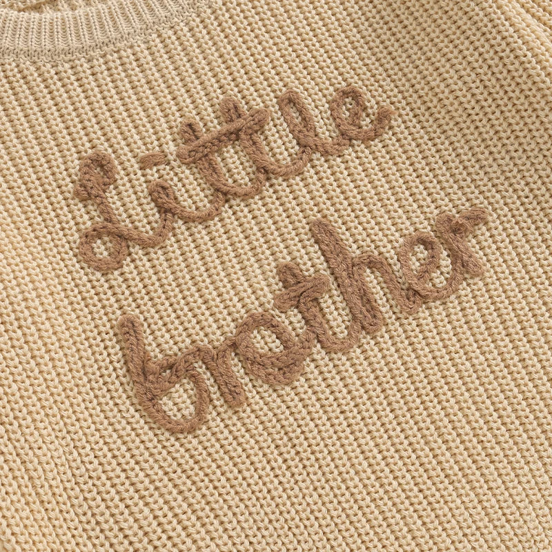 Little Brother Knit Embroidered Sweater - Petite Cove 