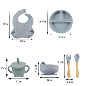 Silicone Essentials: Kid-Proof Baby Non-Slip 8-Piece Dining Set - Petite Cove 