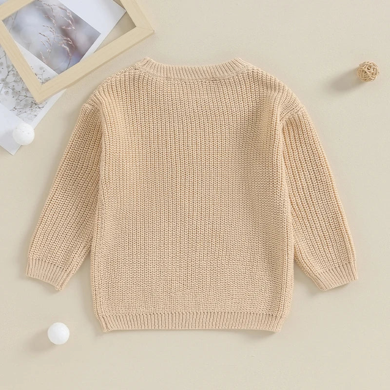 Little Brother Knit Embroidered Sweater - Petite Cove 