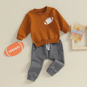 Touchdown Tot Cozy Football Sweatsuit - Petite Cove 