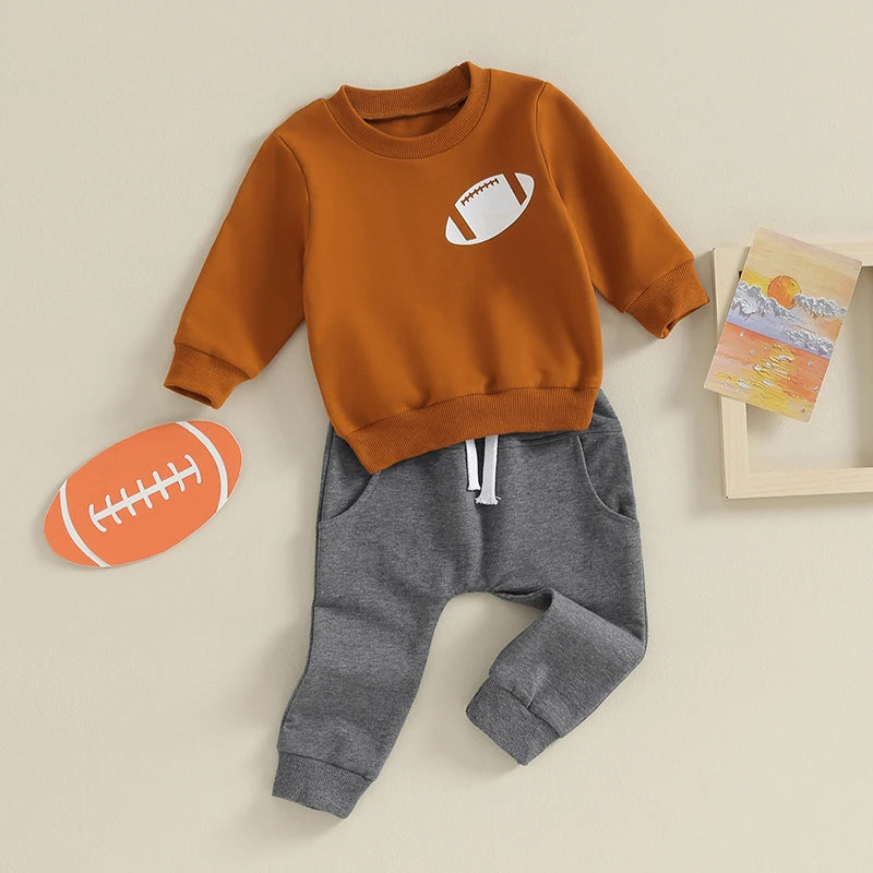 Touchdown Tot Cozy Football Sweatsuit - Petite Cove 