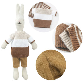 "Snuggle Bunny" Knitted Cotton Plush Toy - Petite Cove 