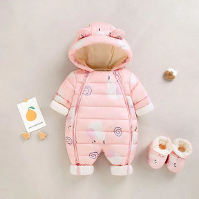 Little Explorer Winter Romper: Warm, Hooded, and Perfect for Cold Weather Play - Petite Cove 