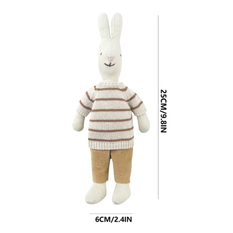 "Snuggle Bunny" Knitted Cotton Plush Toy - Petite Cove 