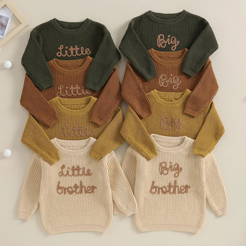 Little Brother Knit Embroidered Sweater - Petite Cove 