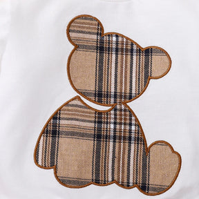 Bear & Plaid Cozy Sweatshirt and Pants Set - Petite Cove 