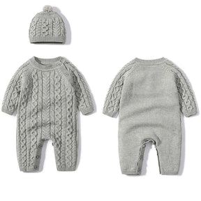 Classic Knit Romper & Hat Set - Petite Cove 