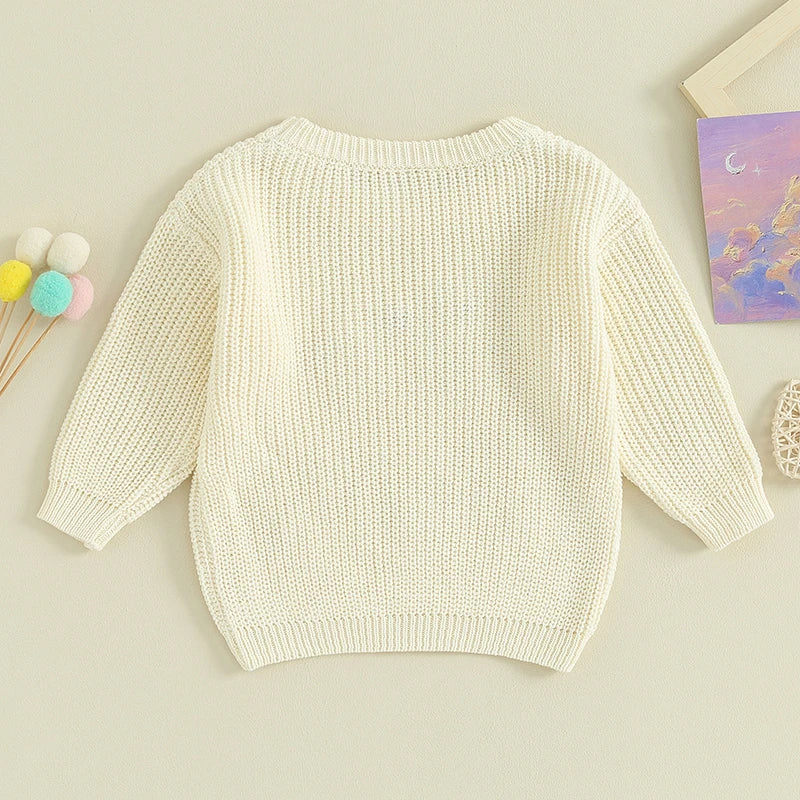 Big Sister Knit Embroidered Sweater - Petite Cove 