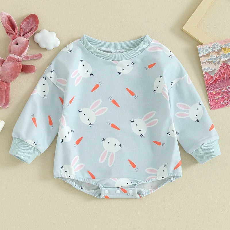 Bunny Cotton Sweatshirt Romper - Petite Cove 