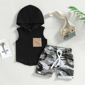 Summer Breeze Sleeveless Hoodie & Shorts Set - Petite Cove 