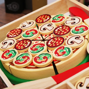 Montessori Pizza Party: Wooden Pizza Play set - Petite Cove 