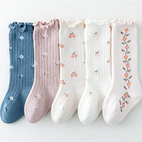 5-Pack Blossom Cotton Long Socks - Petite Cove 