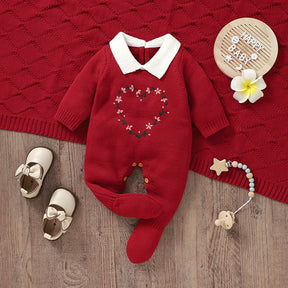 Petite Knit® 'Floral Heart' Romper & Blanket Set - Petite Cove 