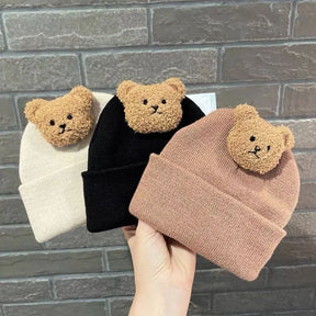 Bear Cutie Knit Baby Beanie - Petite Cove 