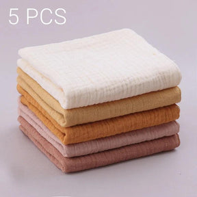 Boho-Chic 5-Piece Absorvent Baby Face Towel Set - Petite Cove 