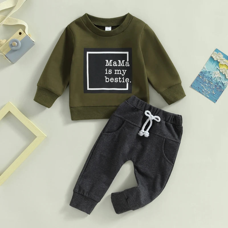 Mama is My Bestie Sweatsuit - Petite Cove 