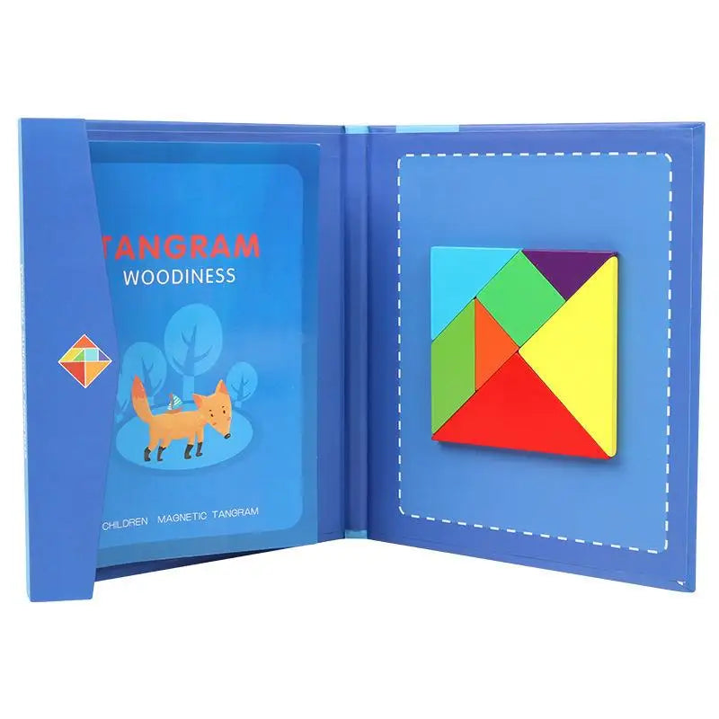 Jigsaw Magic Tangram: Magnetic Wooden Puzzle Book for Creative Kids - Petite Cove 