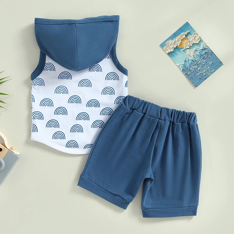 Summer Breeze Sleeveless Hoodie & Shorts Set - Petite Cove 