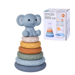 Montessori Soft Silicone Stacking & Teething Blocks - Petite Cove 