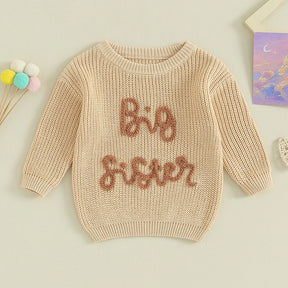 Big Sister Knit Embroidered Sweater - Petite Cove 